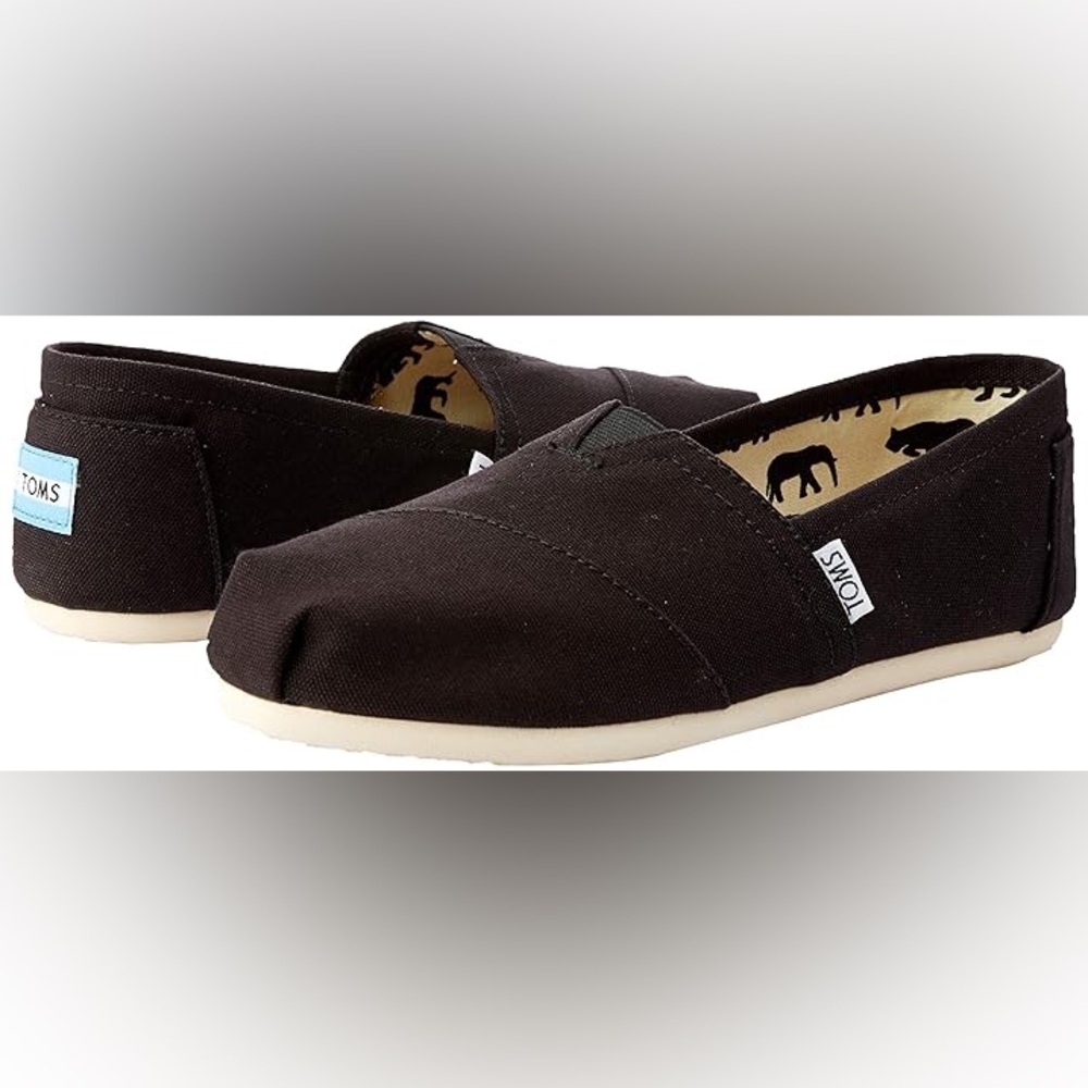 TOMS black casual slip ons